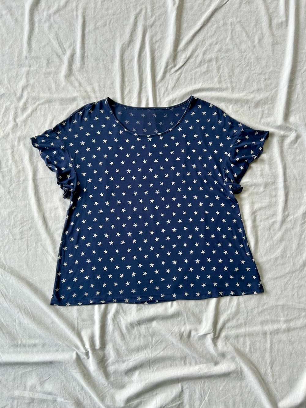 GAP Star Print Oversized Fit T-Shirt w/ Sleeve Flounce